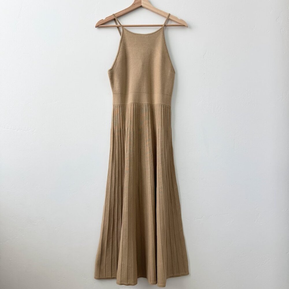 NWT Banana Republic Ribbed Knit Halter Midi Dress Camel Neutral S - Picture 4 of 8